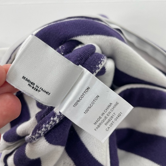 LACOSTE Retro Striped Purple lilac accent pillow case fits 18”x18” insert - Picture 7 of 8